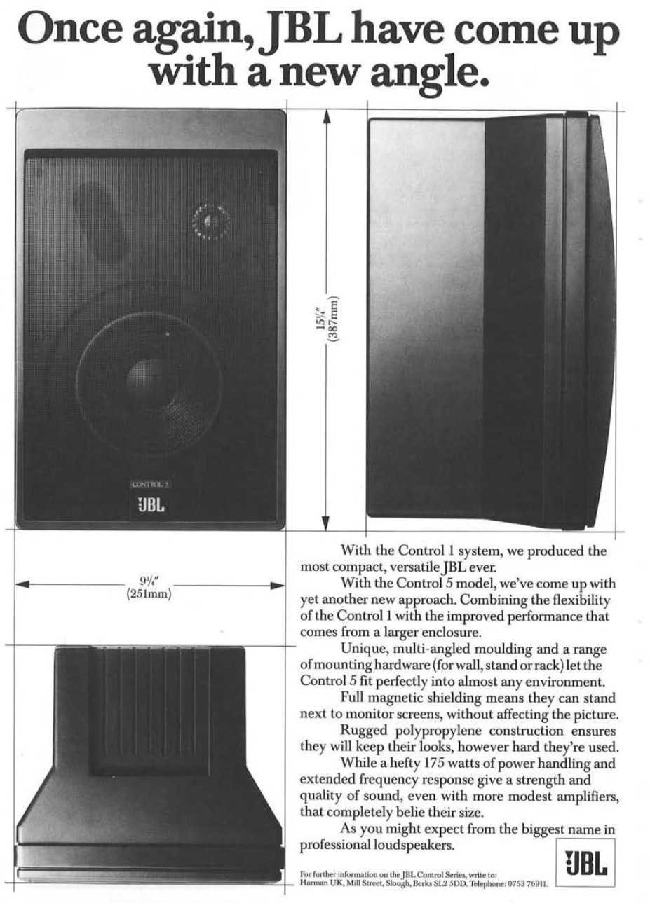 Jbl control 5 deals specs
